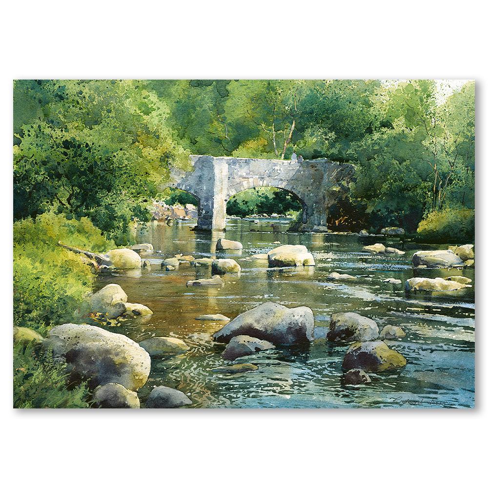 fingle-bridge-richard-thorn-art-landscape-nature-riverscape-seascapes-framed-wall-art-prints-devon-cornwall-woodland-english-countryside-limited-edition