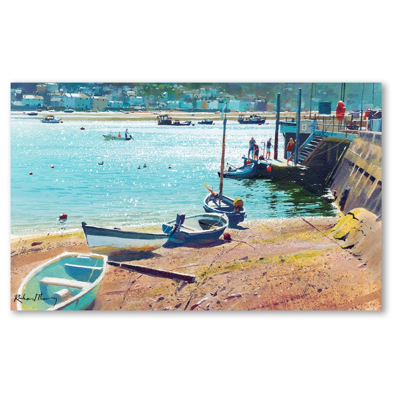 fishing-off-the-pontoon-richard-thorn-art-landscape-nature-riverscape-seascapes-framed-wall-art-prints-devon-cornwall-woodland-english-countryside-limited-edition