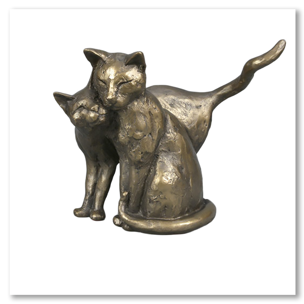 making-friends-cat-bronze-sculpture-frith