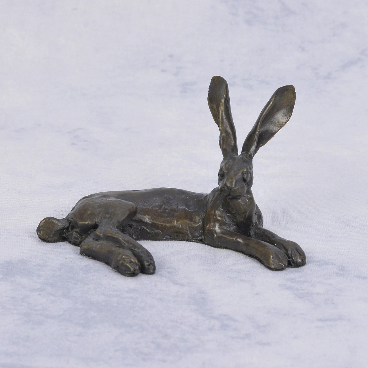 Solid Bronze Lying Hare