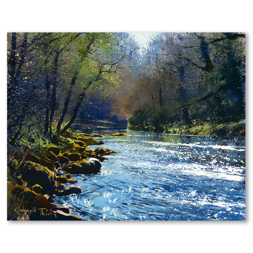 the-dart-near-holne-bridge-richard-thorn-art-landscape-nature-riverscape-seascapes-framed-wall-art-prints-devon-cornwall-woodland-english-countryside-limited-edition