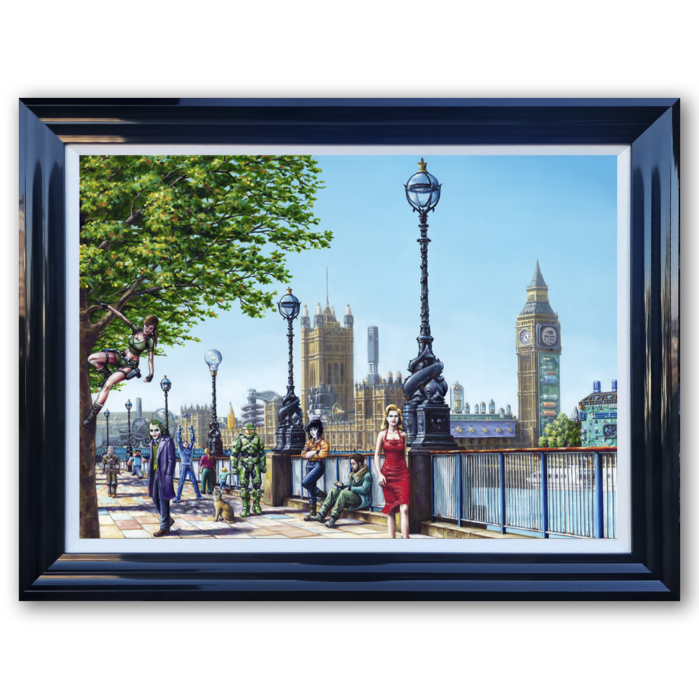 Simulation One by Alberto Martinez at Haddon Galleries framed canvas on board print