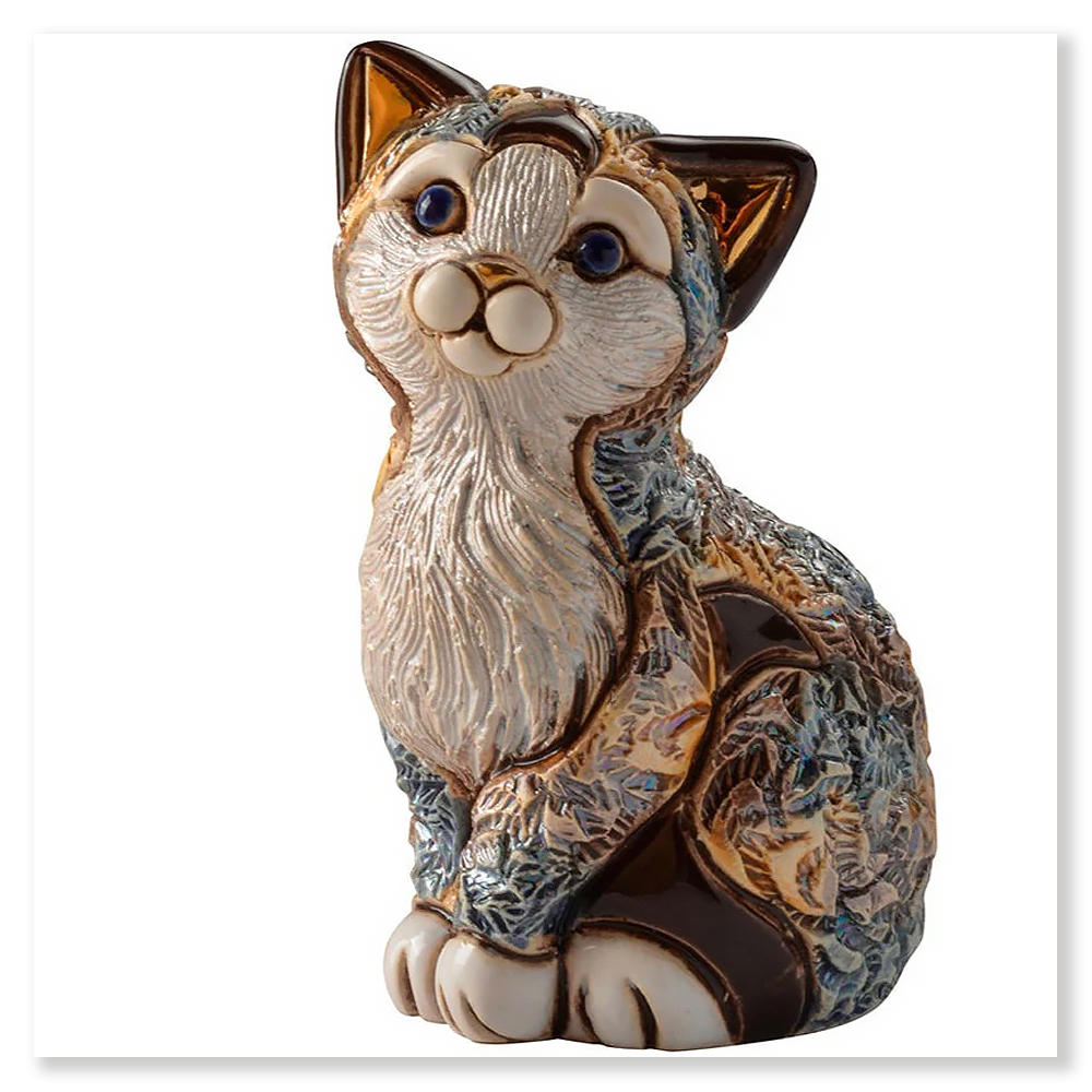 calico-kitten-sitting-gold-leaf-sculptures-de-rasa-ceramics-figurines-celectable