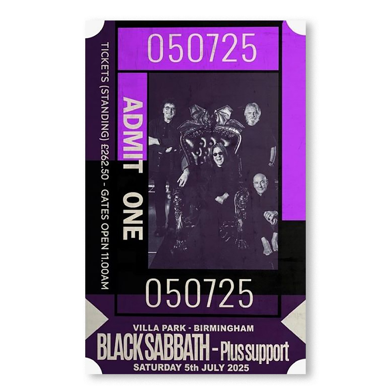 Admit-one-black-sabbath-birmingham-2025-linda-charles-framed-art