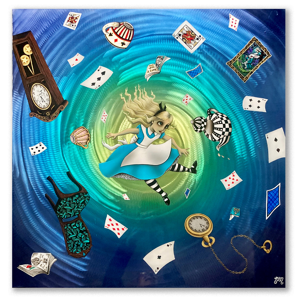 Alice-Falls-framed-Original-Painting-on-Aluminium-by-Tamsin-Evens-art