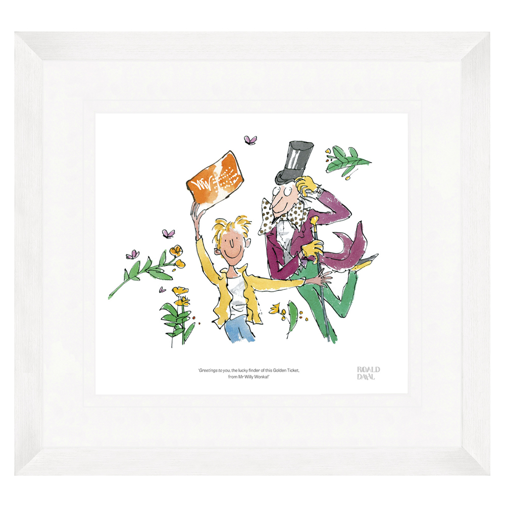 This-Golden-Ticket-Roald-Dahl-Quentin-Blake-wall-art-collectors-limited-editions-framed