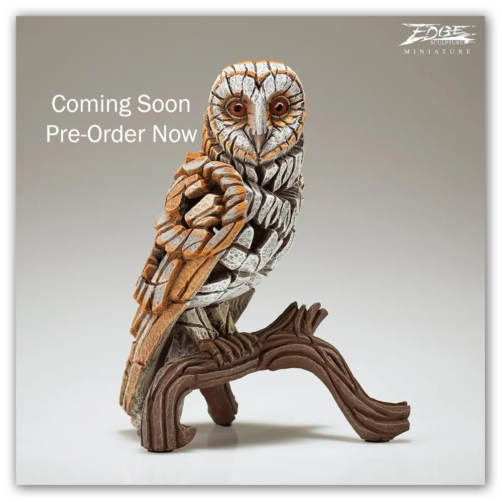 Miniature Barn Owl Edge Sculpture EDMIN16 Matt Buckley Haddon Galleries Coming Soon