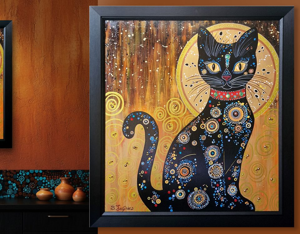 Stephanie Jacques Art original painting cats