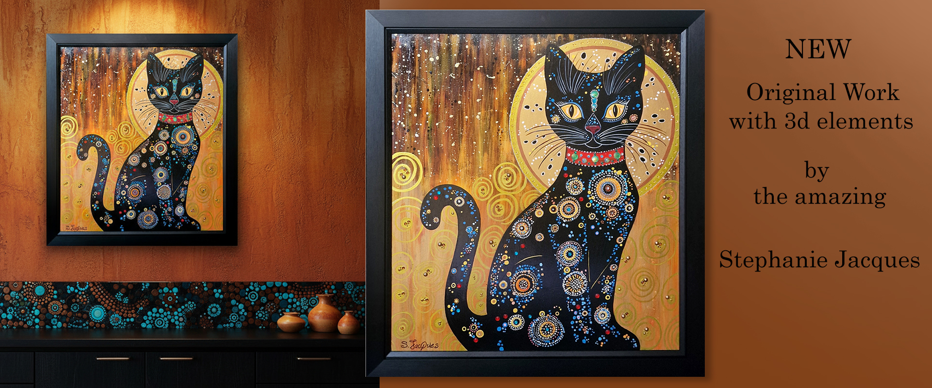 Stephanie Jacques Art original painting cats