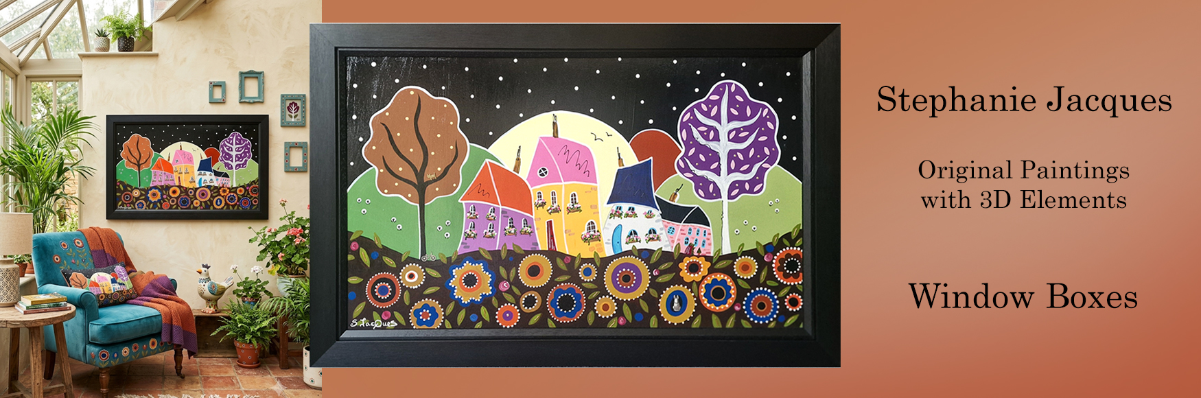Stephanie Jacques Window Boxes Original Painting