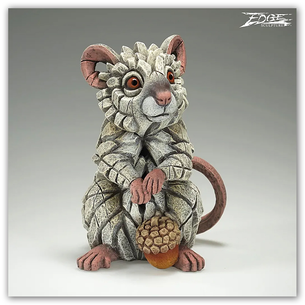 White Field Mouse Edge Sculpture ED50W Matt Buckley Haddon Galleries