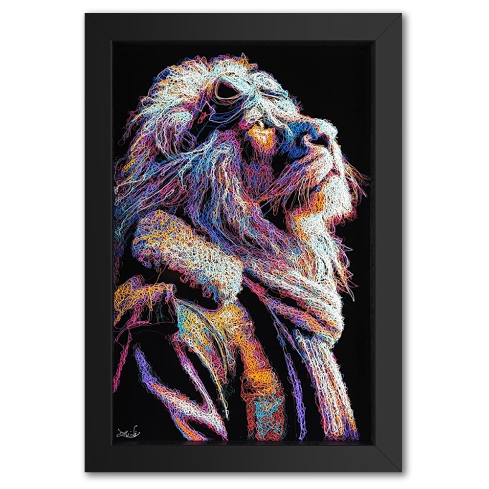 Chocs Away Original Lion sribble art by Zalini Haddon Galleries